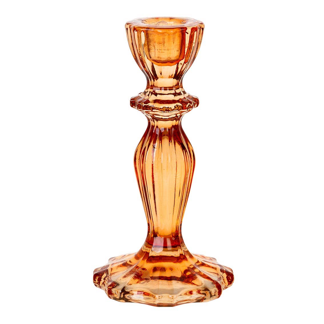 Orange Glass Candle Holder | Fall Decor |