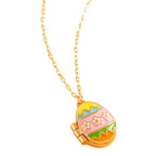 Enamel Easter Egg Locket Pendant Necklace