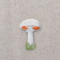 Mushroom White Cap Fungi Toadstool Vegetable, Iron on Patch