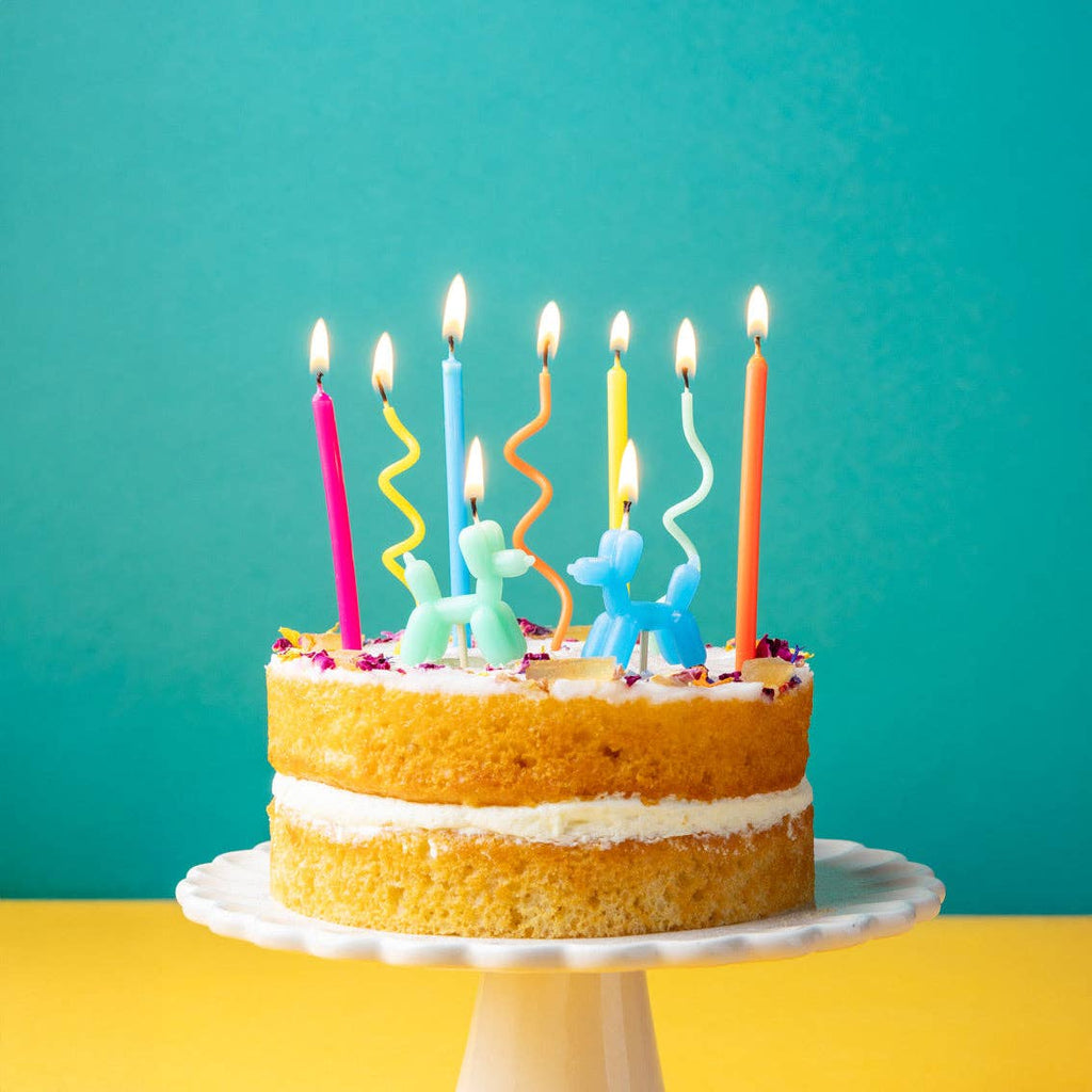 Balloon Dog Birthday Candles - 9 Pack | Cake Candles |