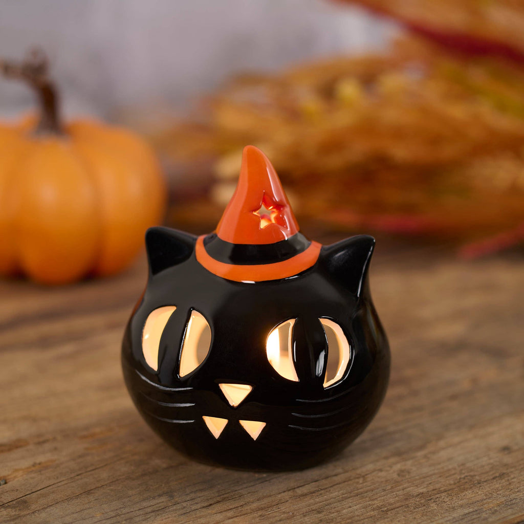 Witchy Cat Candle Holder