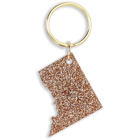 Glitter Keychain - State - WASHINGTON DC