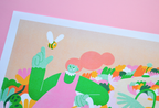 Bee Fields A3 Risograph Print