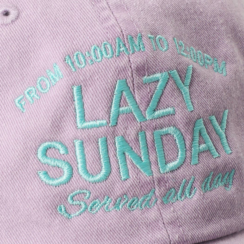 LAZY SUNDAY Served all day Embroidered Cotton Baseball Cap