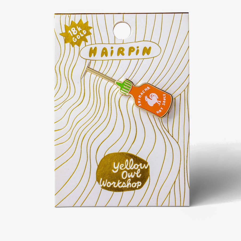 Sriracha Hairpin | Hot Sauce Gold Hair Accessory