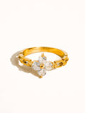 Finn 18K Gold Non-Tarnish Flower Chain Ring