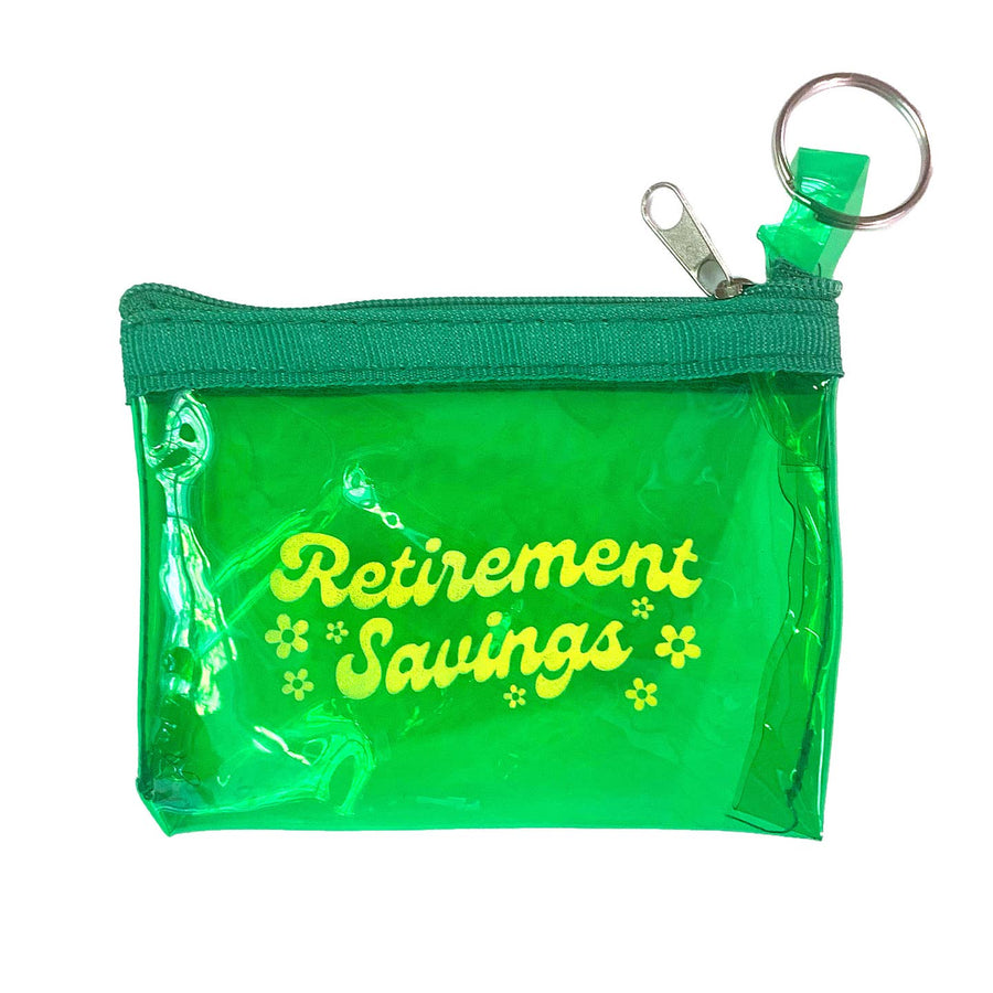 Retirement Savings Keyring Zippered Jelly Vinyl Pouch