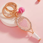 Rainbow / Heart Tennis Locket Ball Keychain / Bag Charm