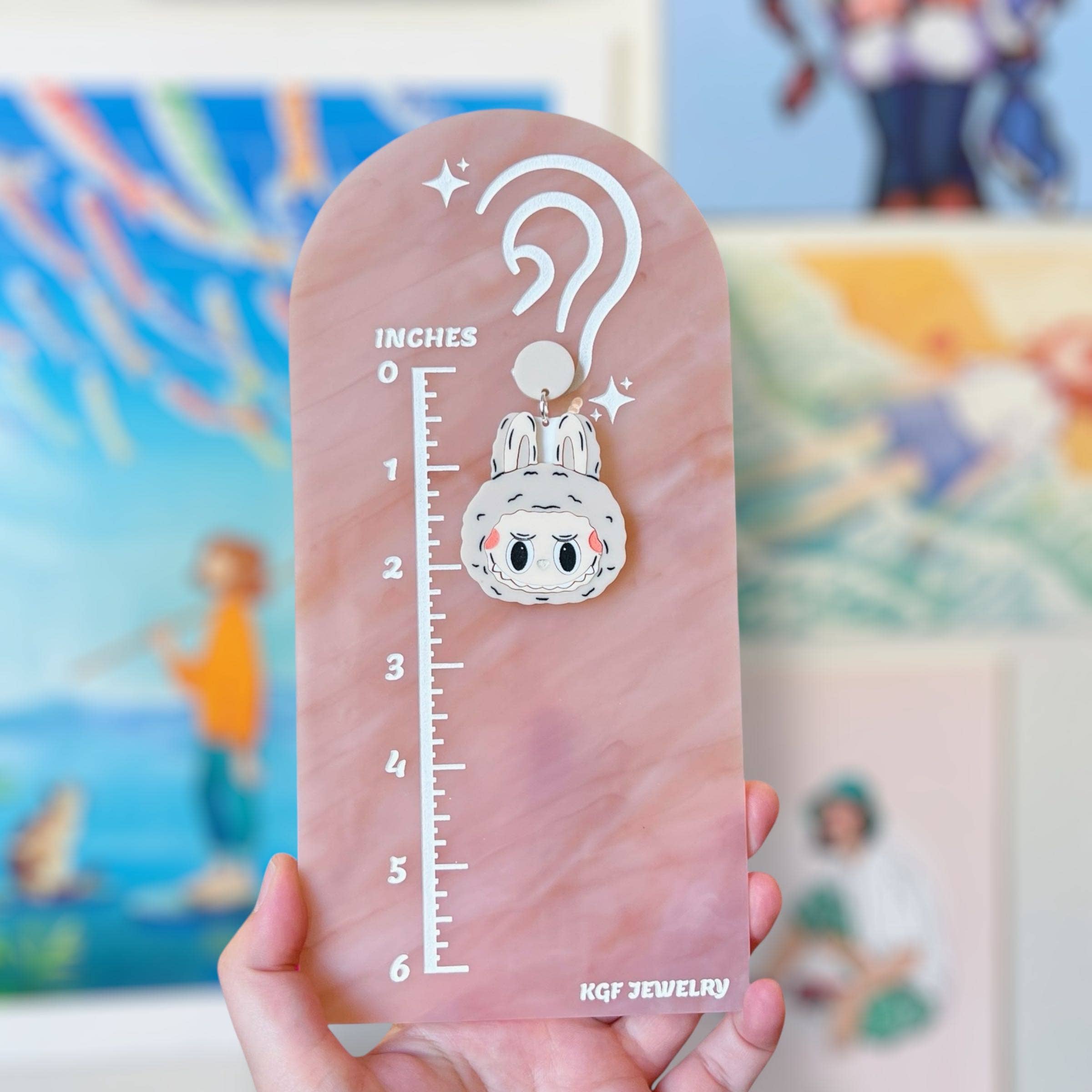 Labubu SINGLE Handmade Acrylic Earrings & Keychains