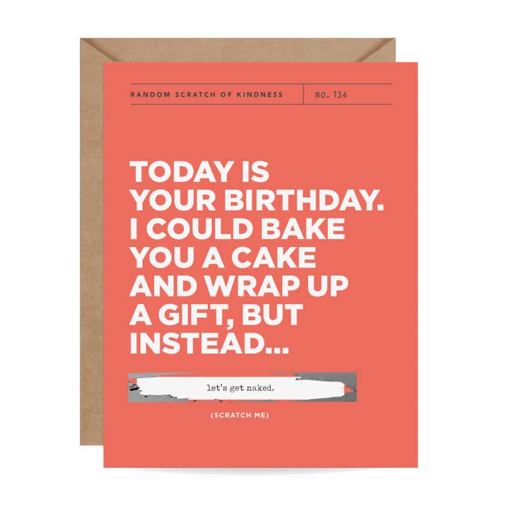 Let's Get Naked - Scratch off Birthday Card