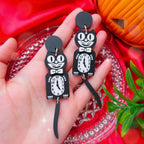 Black Cat Clock Handmade Acrylic Earrings & Keychains