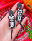 Black Cat Clock Handmade Acrylic Earrings & Keychains