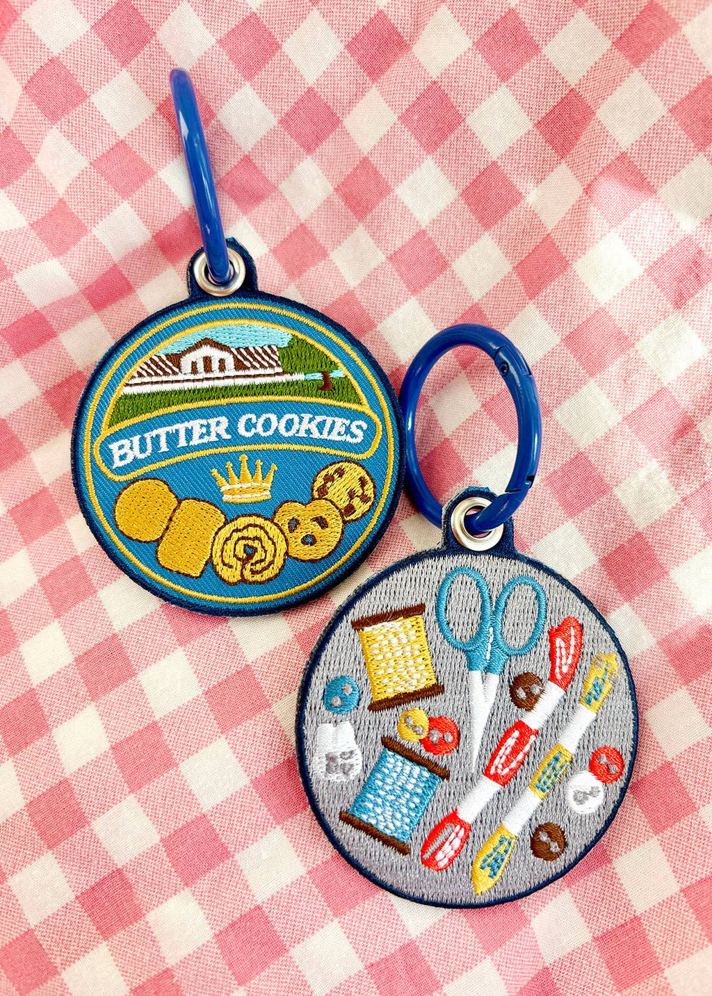 Butter Cookie Tin Embroidered Keychain
