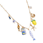 Mediterranean Coastal Charm Station Necklace