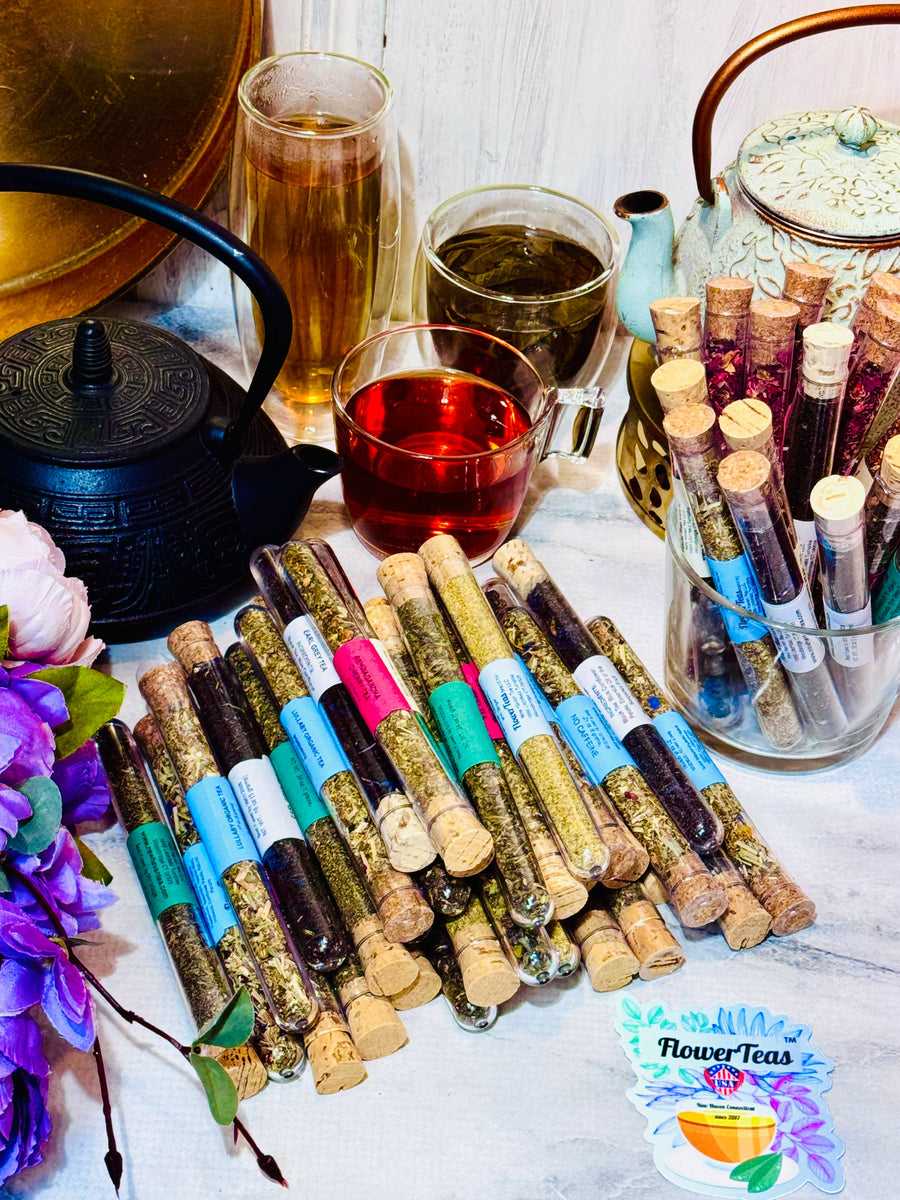 Loose Leaf Tea and Matcha in Test Tube