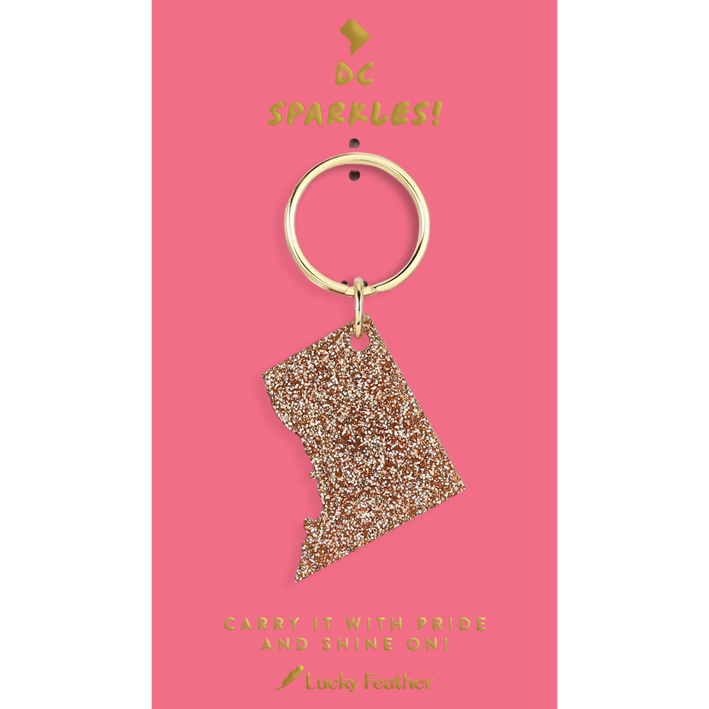 Glitter Keychain - State - WASHINGTON DC
