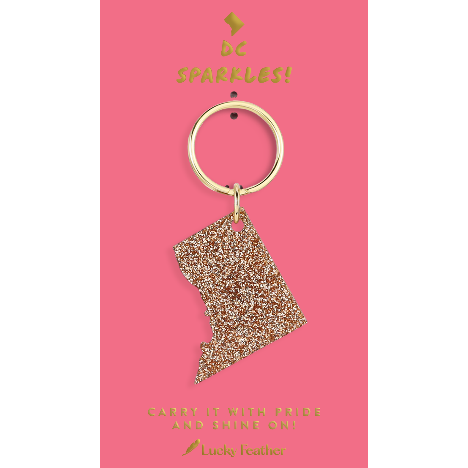 Glitter Keychain - State - WASHINGTON DC
