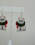 Grey Cats - Holiday Earrings