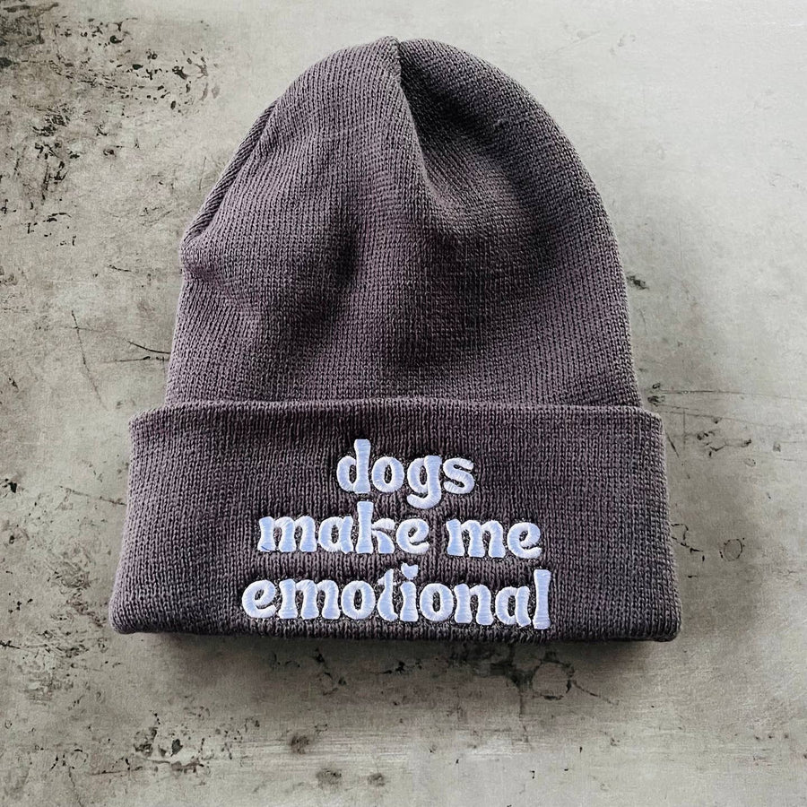 Dogs Make Me Emotional Knit Beanie Hat