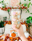 20oz Pastel Pumpkins Iced Coffee Beer Can Glass