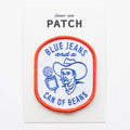 Blue Jeans and a Can of Beans Embroidered Iron on Patch
