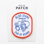 Blue Jeans and a Can of Beans Embroidered Iron on Patch