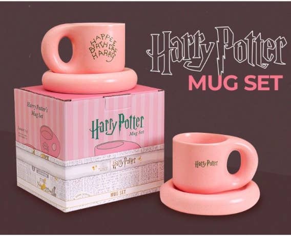 Harry Potter "Happee Birthdae Harry" Mug & Saucer Gift Set