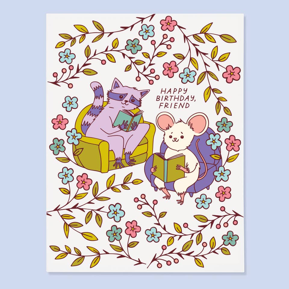 Reading Critters Bday Card