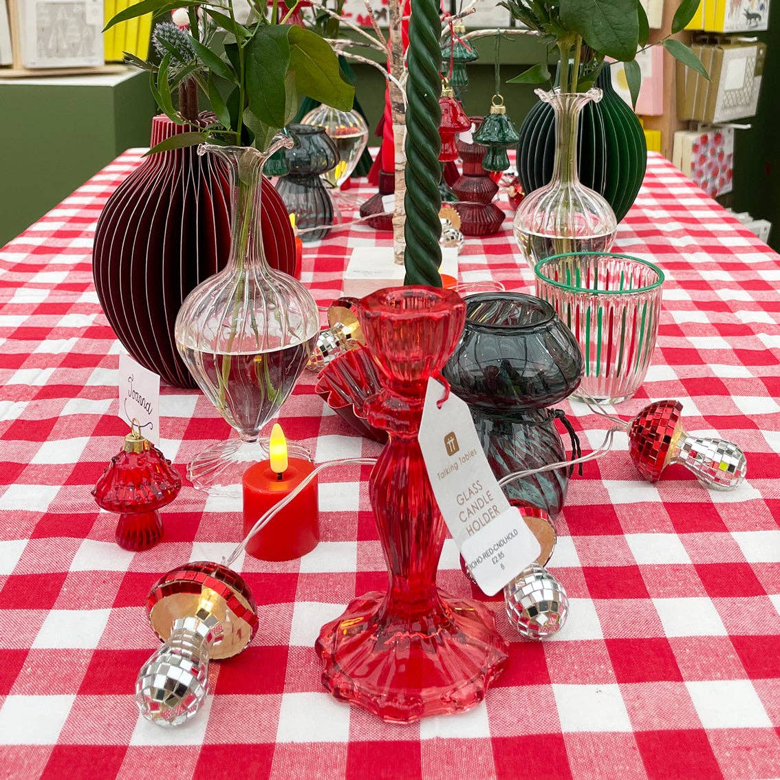 Red Glass Candle Holder | Summer Gifts |