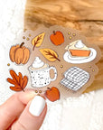 Clear Fall Favorites 3x3 in. Sticker