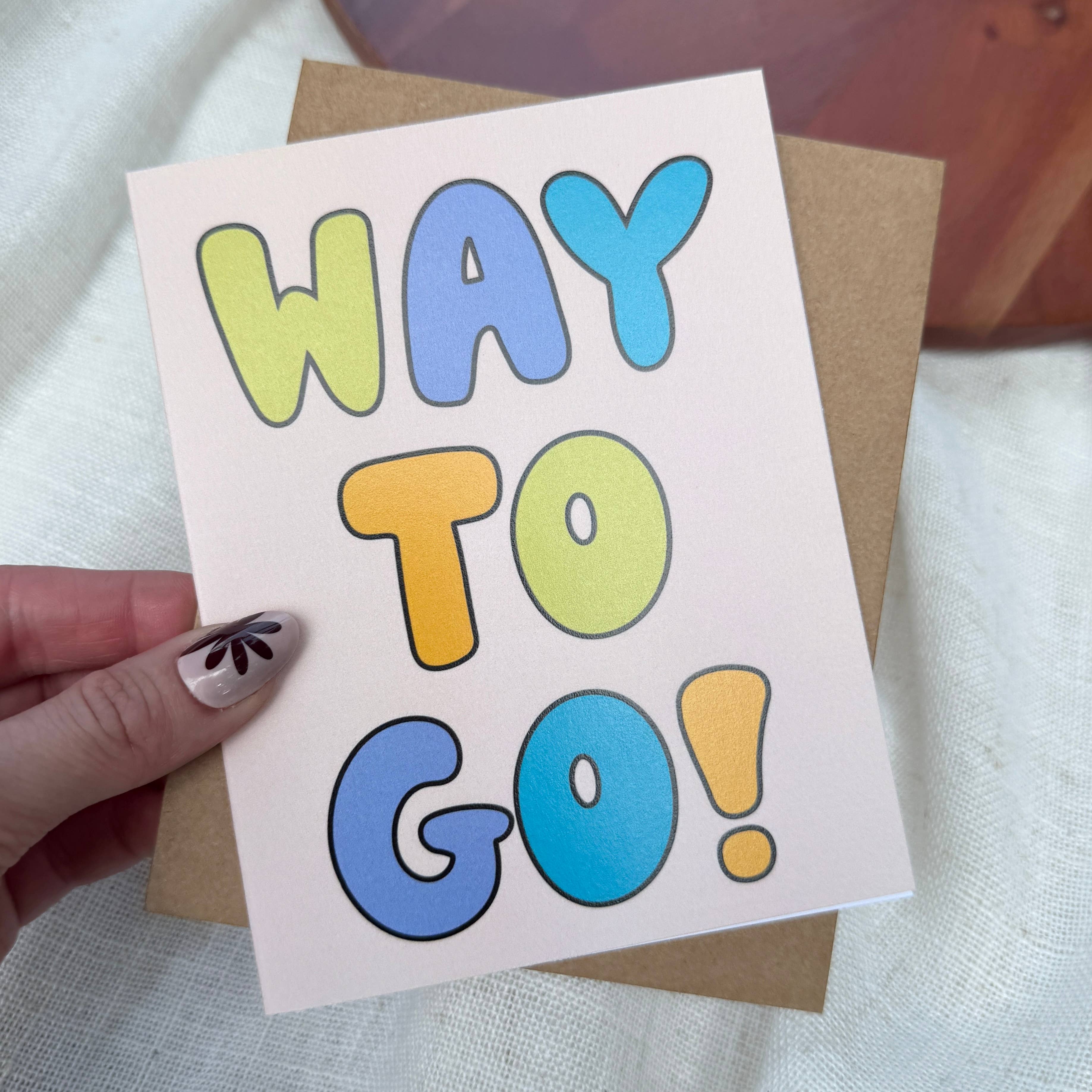 "Way to go!" Congratulations Text Card