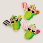 Enamel Funny Pickle Pickleball Player Pin Brooch