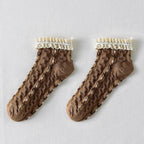 Rufia - Summer Floral Pattern Lace Trim Low-Cut Socks
