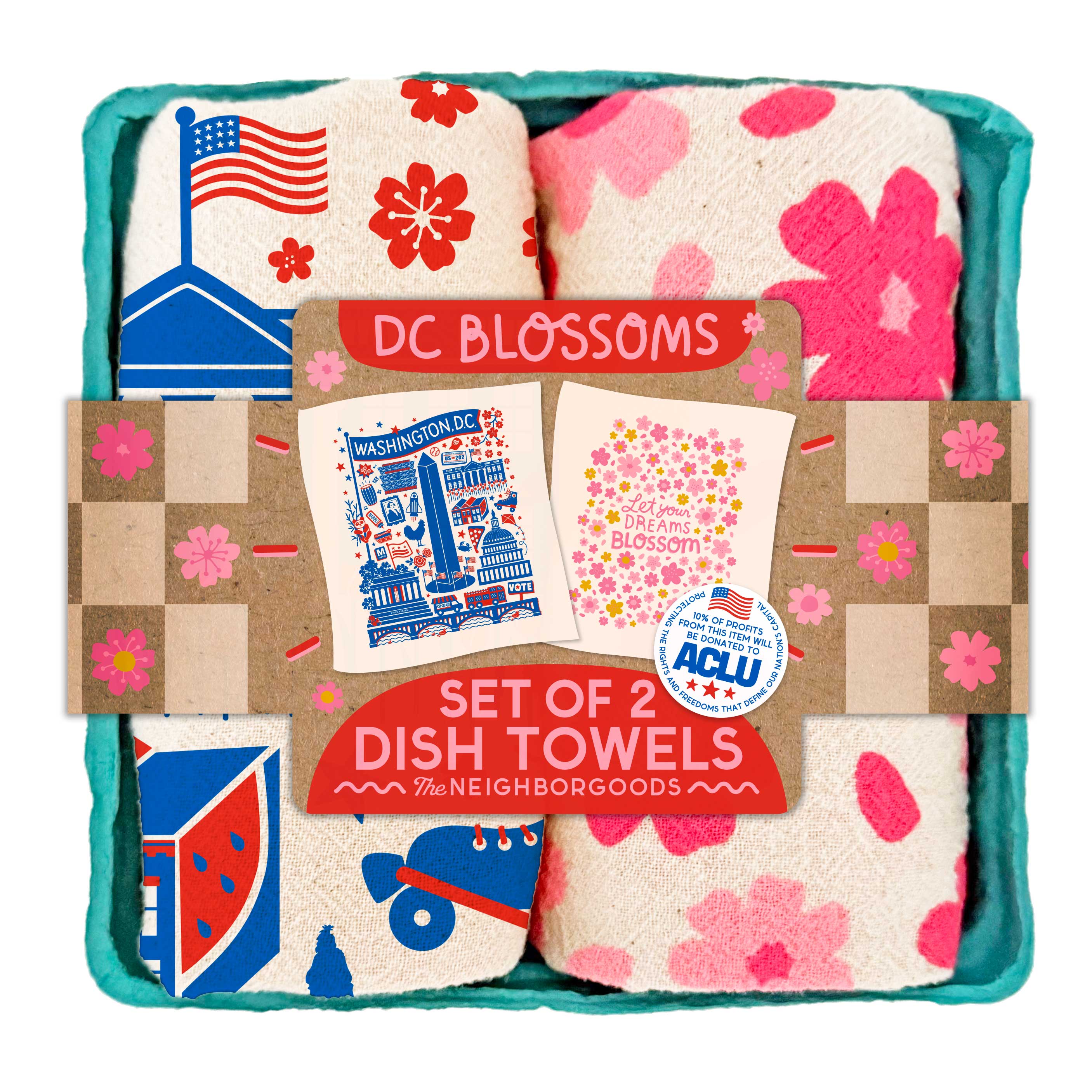 DC BLOSSOMS (DC Landmarks, Blossoms) - Tea Towel Set of 2