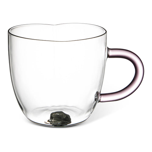 2pk 14oz Heart Shaped Glass Mug