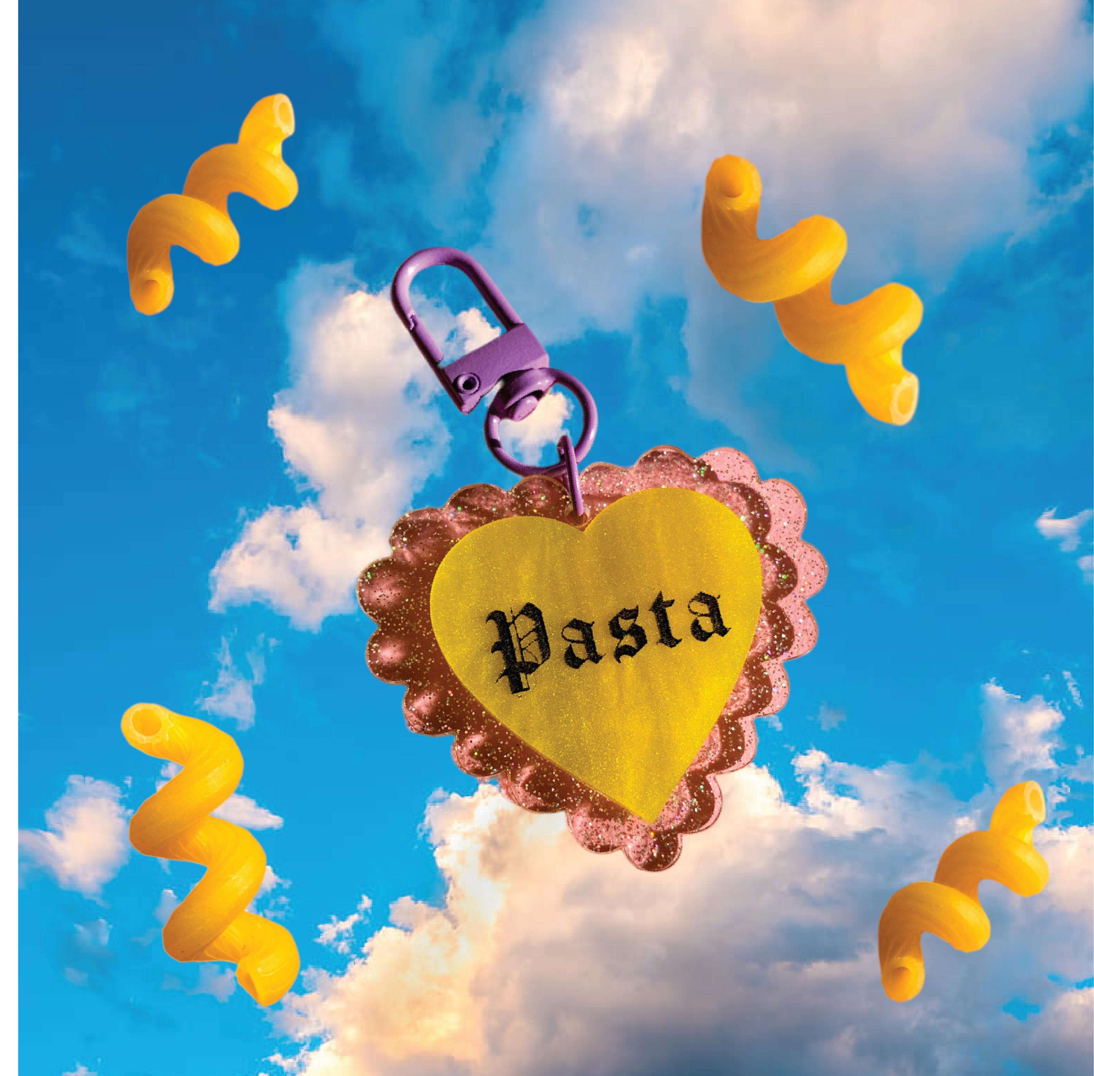 Pasta Heart Keychain/Bag Charm