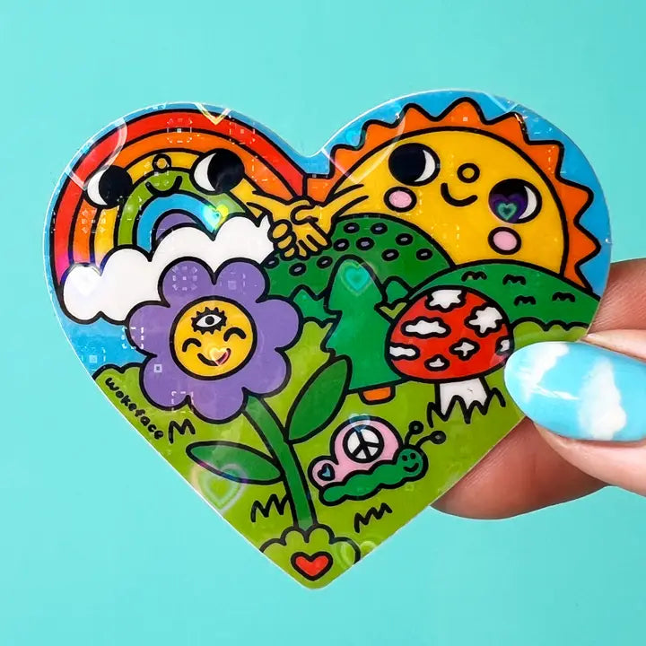Heart Scene Iridescent Sticker