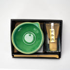 Matcha Set 20oz Porcelain Latte Bowl with Whisk and Scoop Green