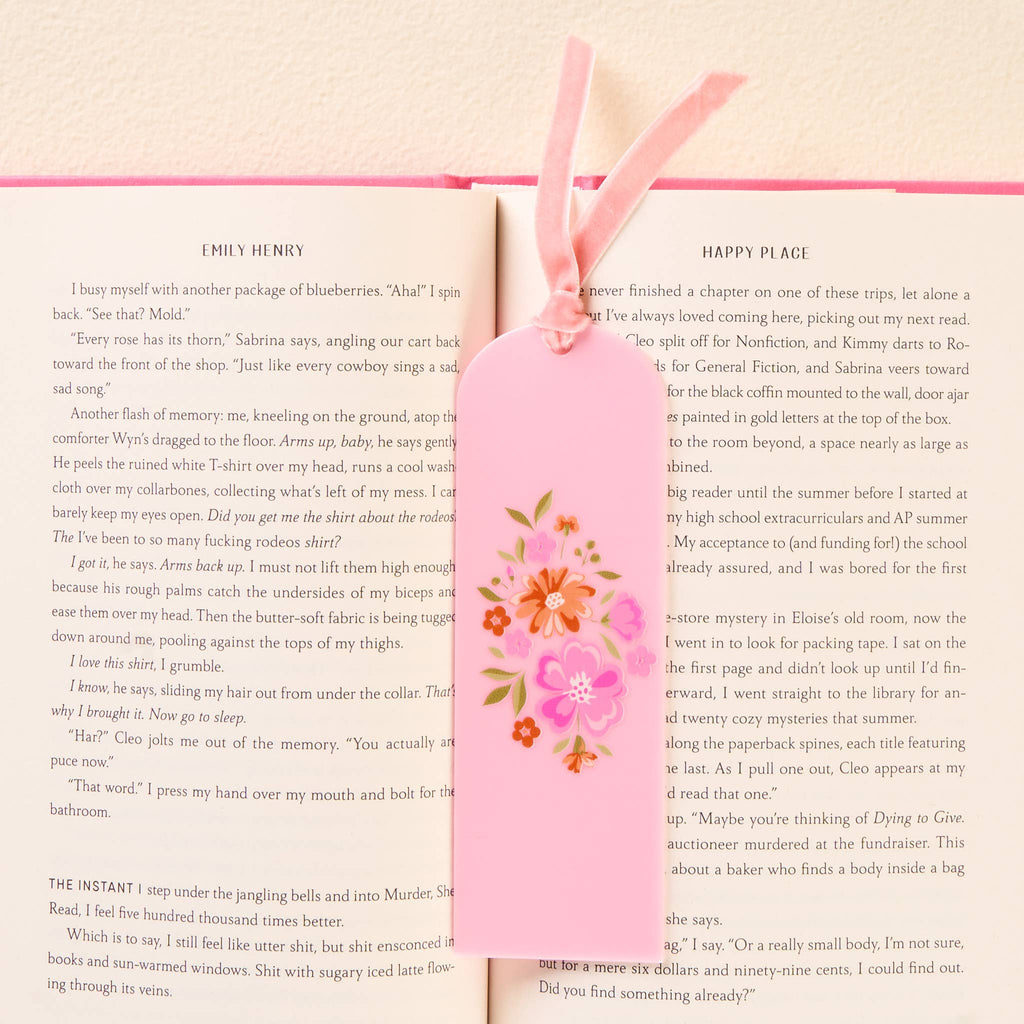 Acrylic Bookmark-Dainty Floral Pink