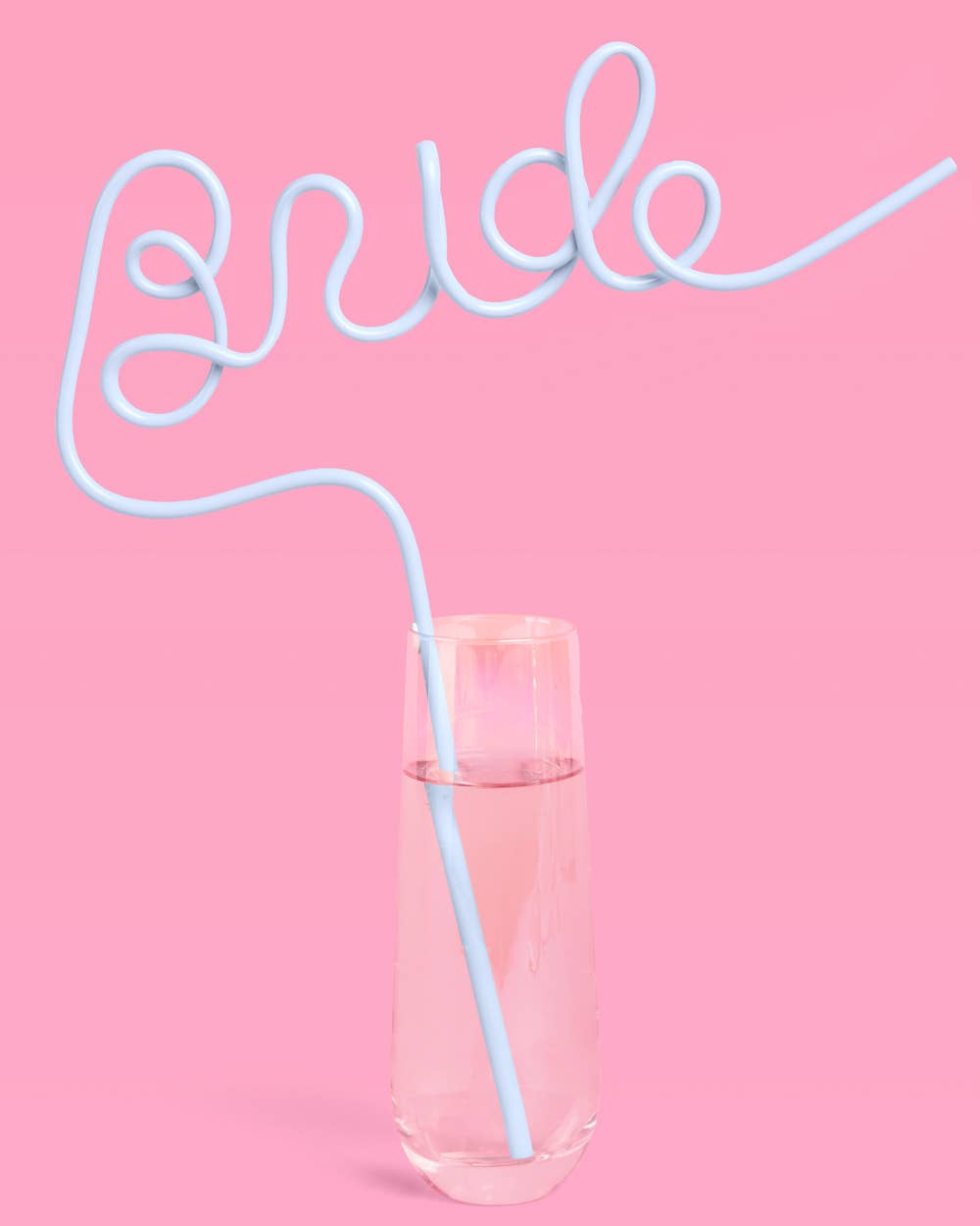 XL Blue Bride Straw | Bachelorette Party Supplies