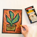 Potted Plants with Pastels