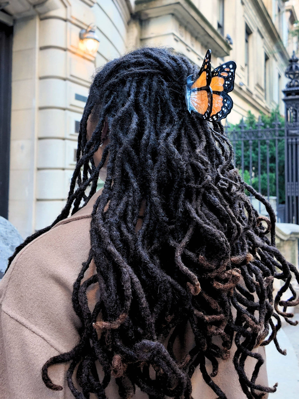 Hand-painted Monarch Butterfly Claw Hair Clip