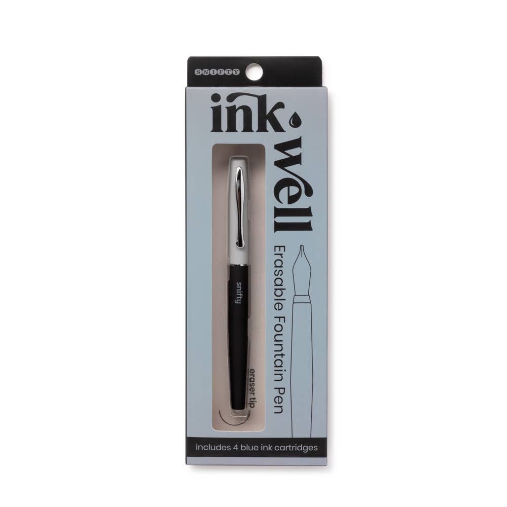 INK WELL ERASABLE FOUNTAIN PEN - BLACK/GRAY