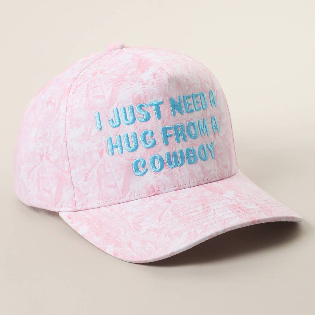 I JUST NEED A HUG FROM A COWBOY Embroidered Camo Trucker Hat