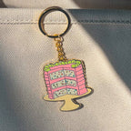 Confetti Cake Enamel Keychain