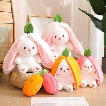 Strawberry convertible bunny plush