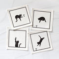 Black Cat Martini Cocktail Napkin Set