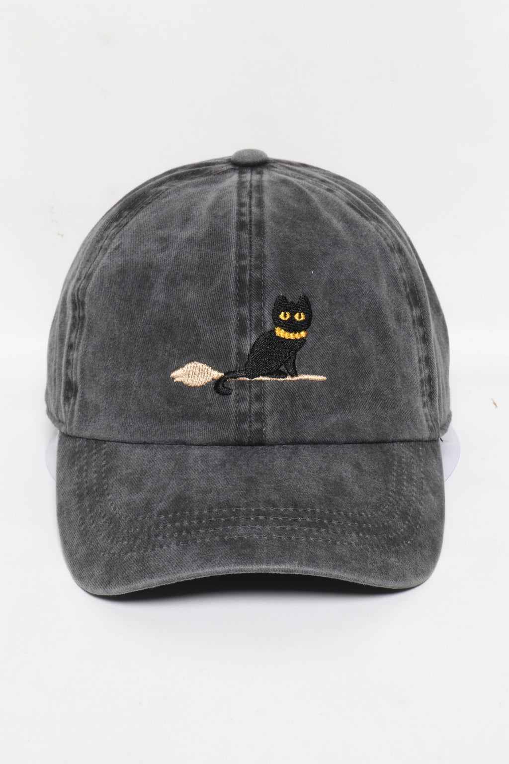 Halloween Black Cat Embroidery Cotton Baseball Cap