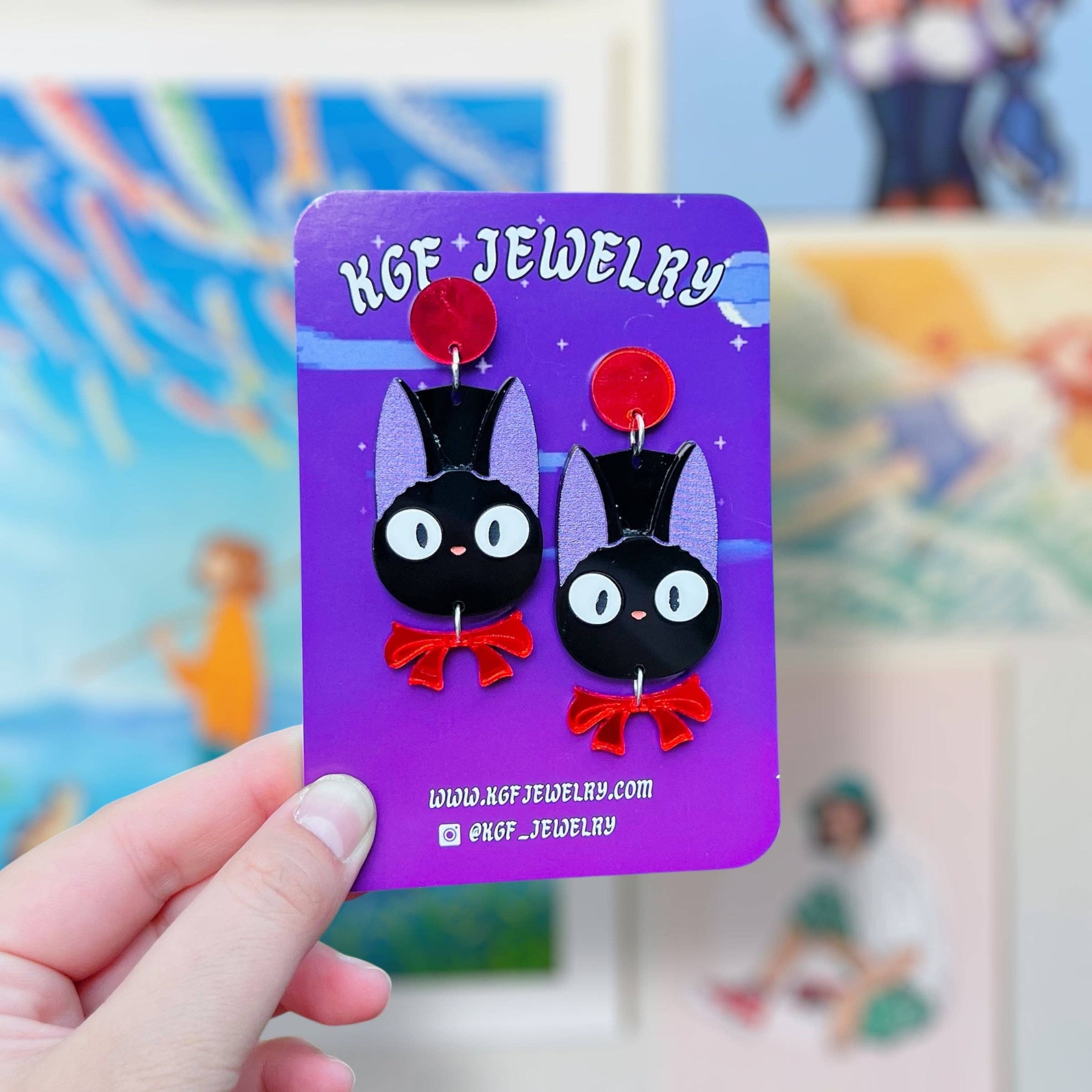 Jiji Cat Handmade Acrylic Earrings & Keychains