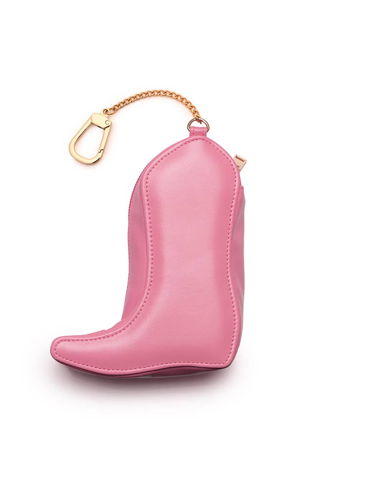2-in-1 Bag Charm & Reusable Shopper Bag - Pink Cowgirl Boot